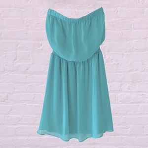 EXPRESS Teal Strapless Mini Dress